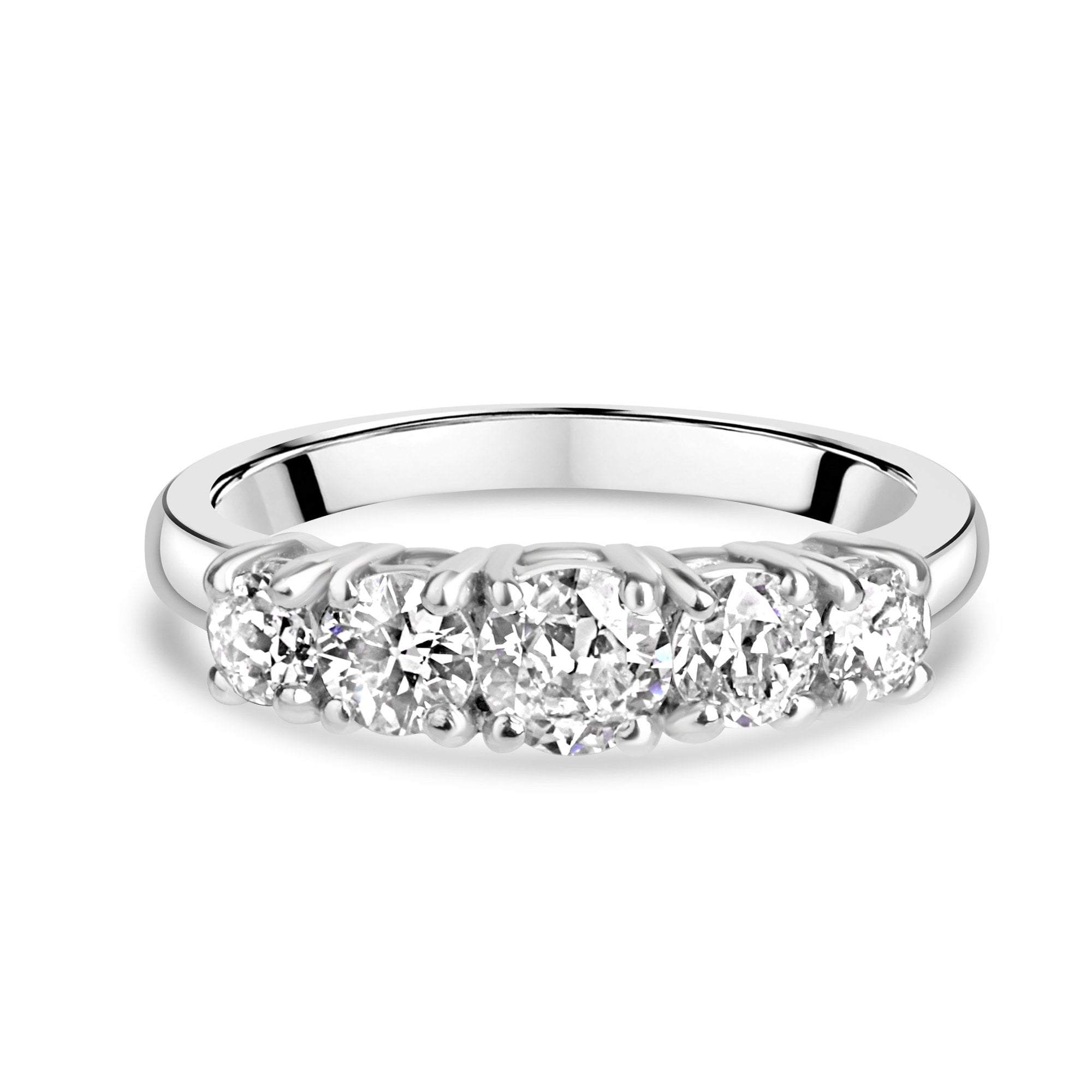 Platinum Five Stone Diamond Pre-owned Ring