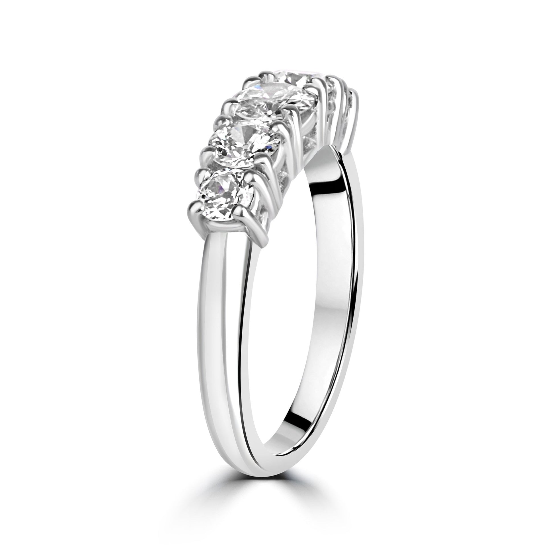 Platinum Five Stone Diamond Pre-owned Ring