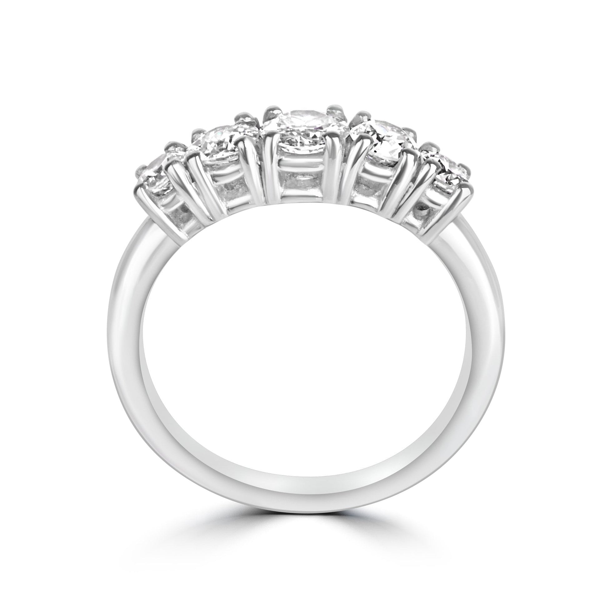 Platinum Five Stone Diamond Pre-owned Ring