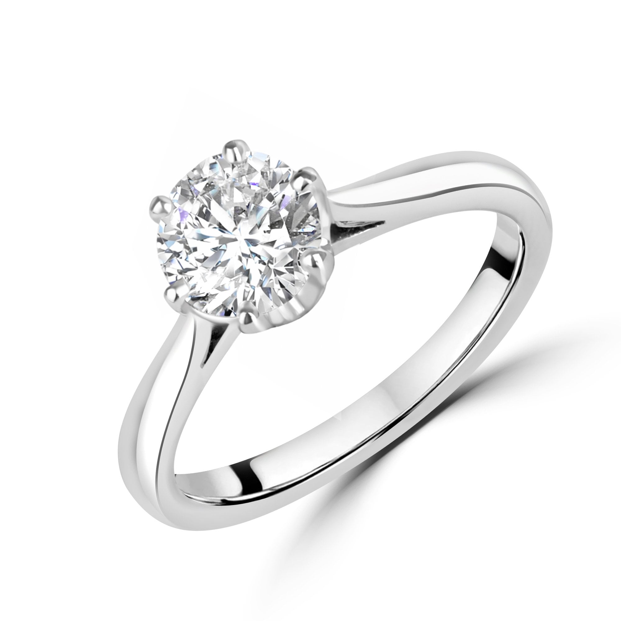 Platinum Six Claw Solitaire Diamond Pre-owned Ring