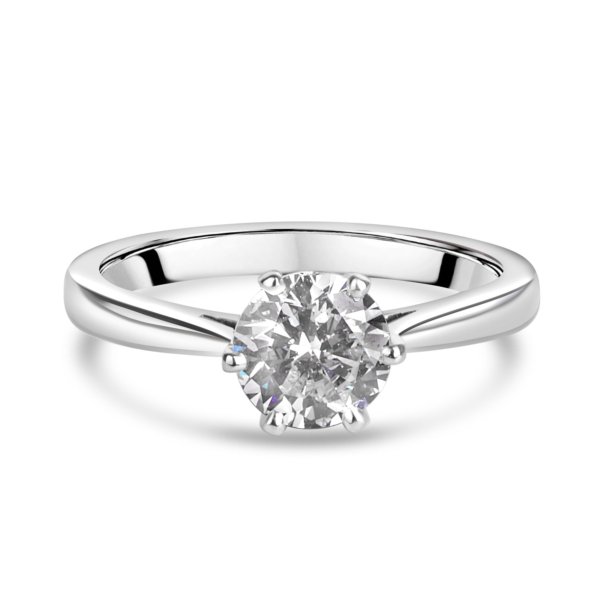 Platinum Six Claw Solitaire Diamond Pre-owned Ring