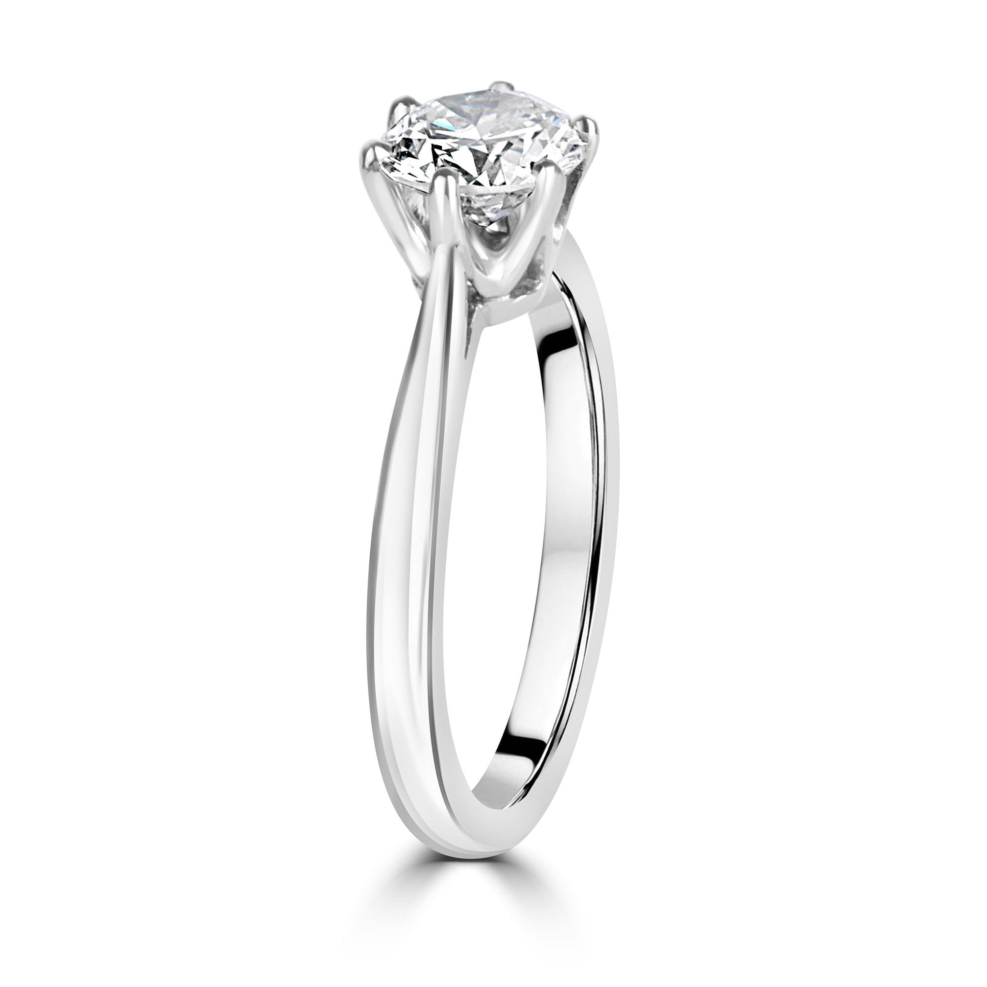 Platinum Six Claw Solitaire Diamond Pre-owned Ring