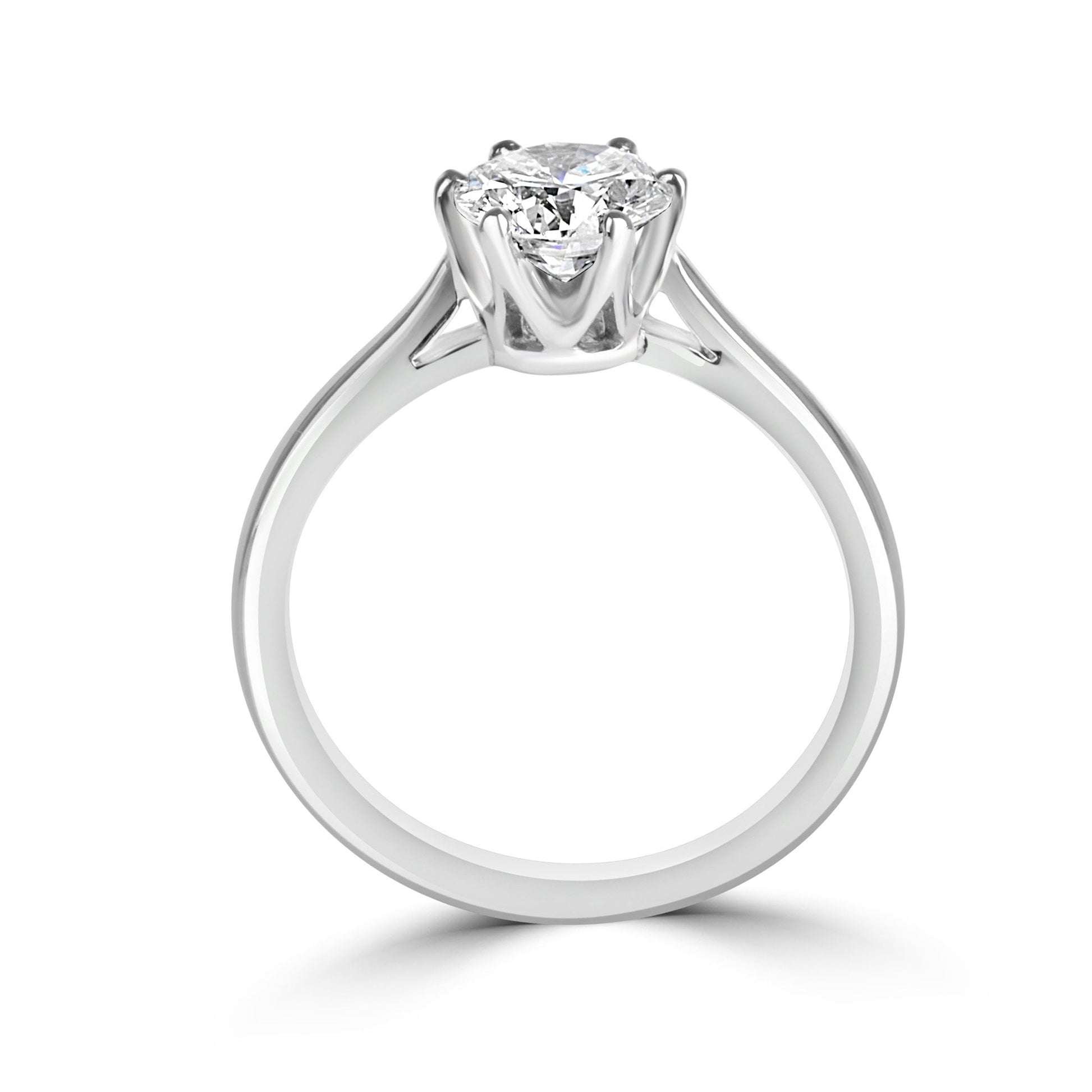 Platinum Six Claw Solitaire Diamond Pre-owned Ring