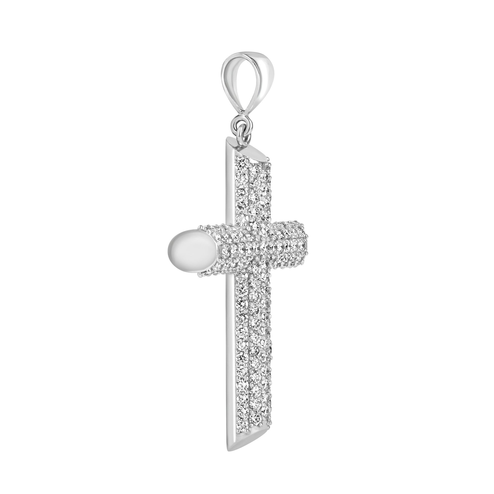 18ct White Gold Large 16.15ct Diamond Encrusted Cross Pendant