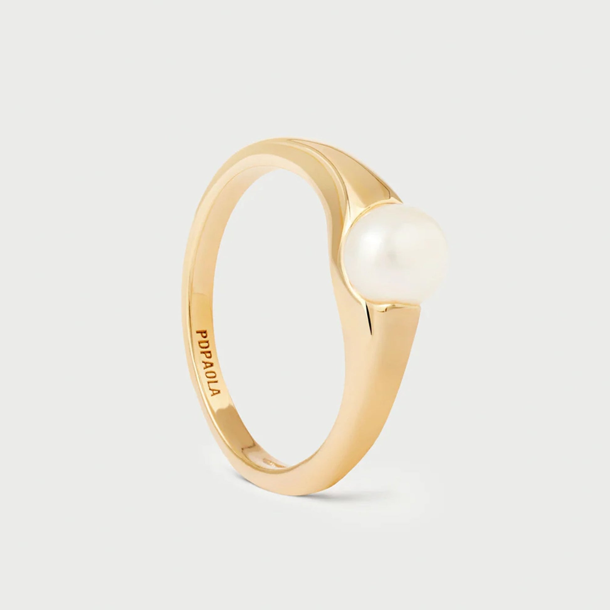 PDPAOLA 18ct Gold Plated Sterling Silver 'La Perla Maris' Ring