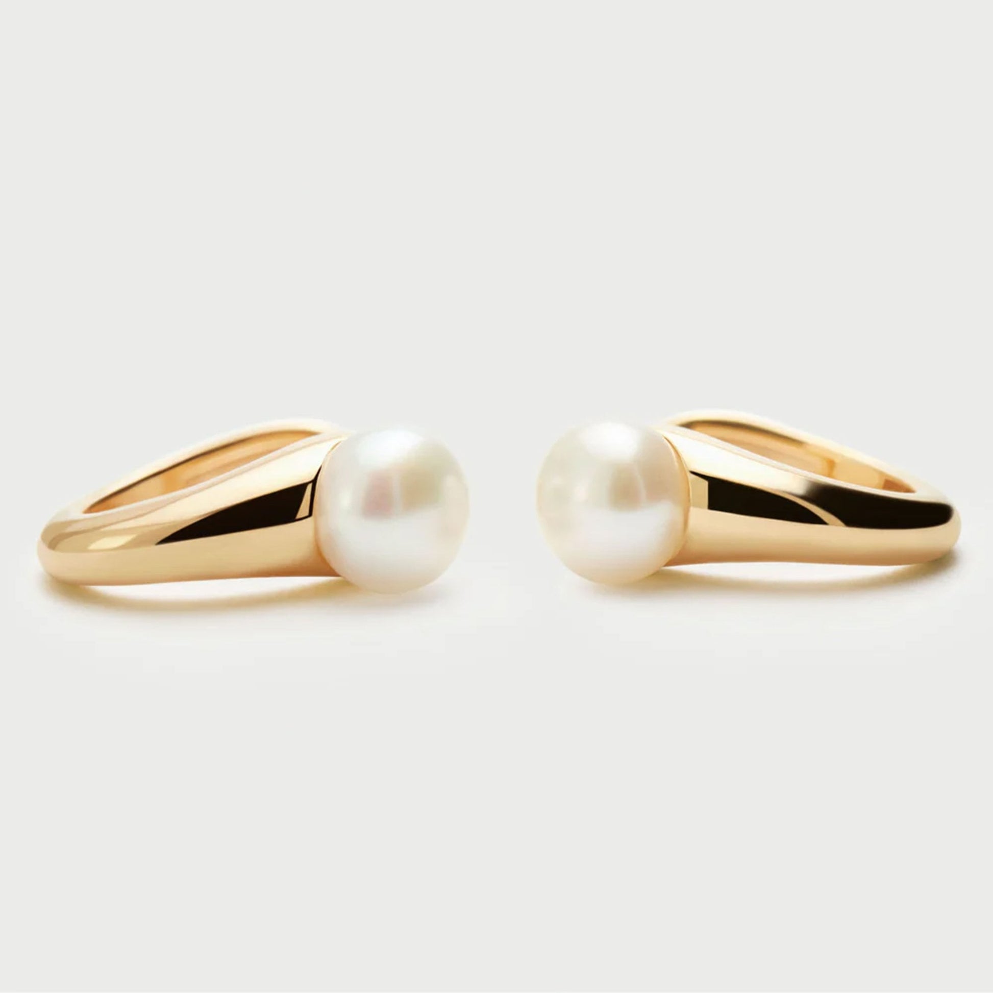 PDPAOLA 18ct Gold Plated Sterling Silver 'La Perla Ondine' Hoop Earrings