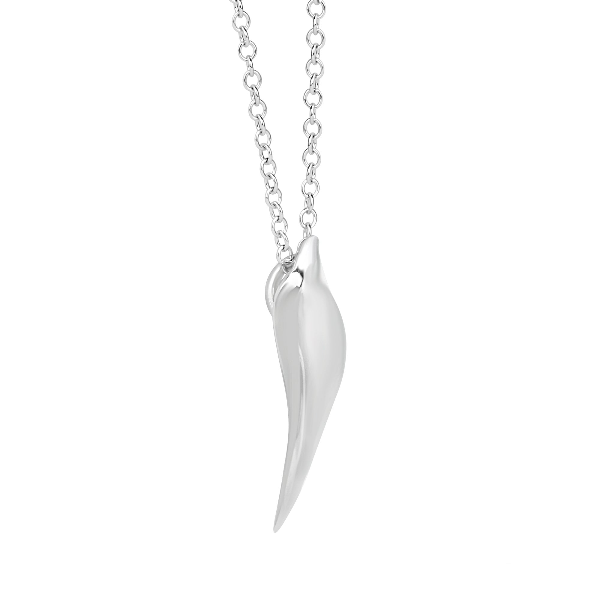 Sterling Silver Leaf Polished Finish Necklace