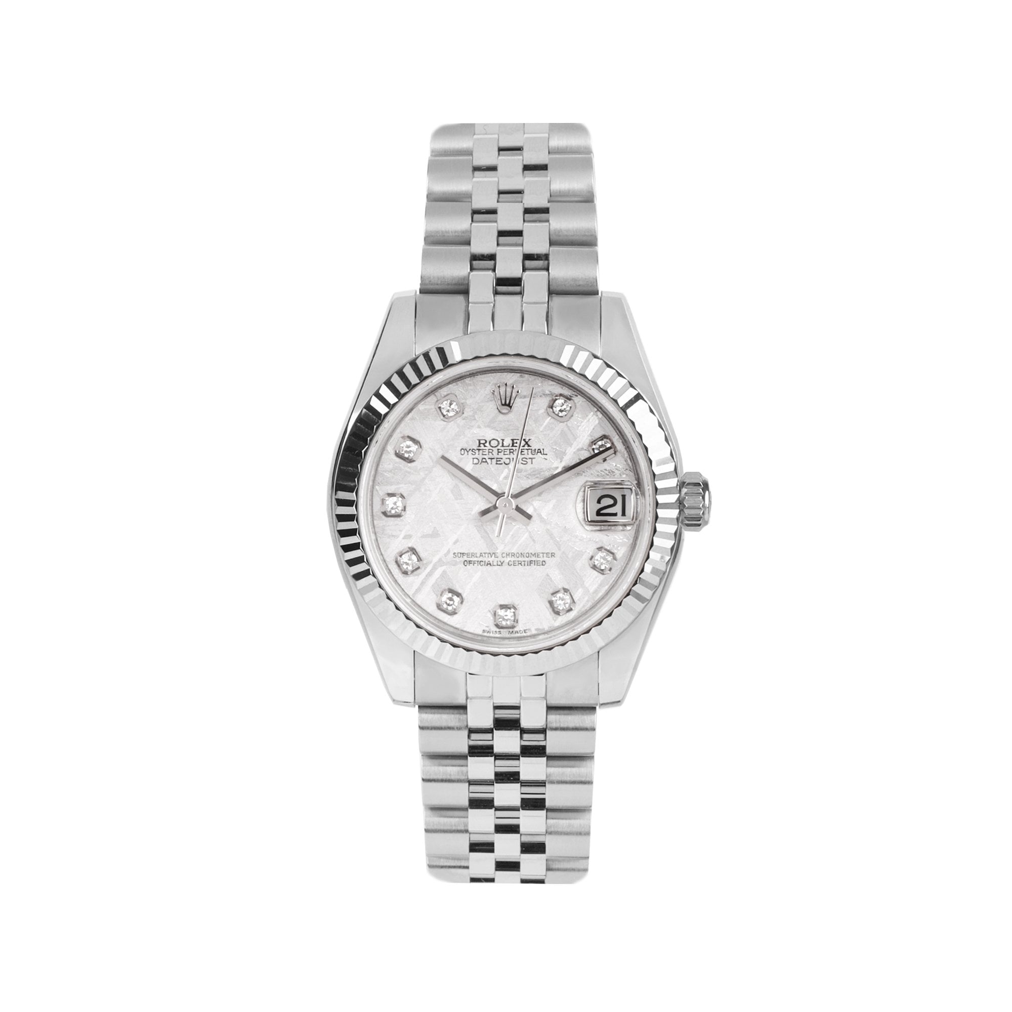 Rolex Datejust 31mm Meteroite Dial Pre-owned Watch in Steel and White Gold
