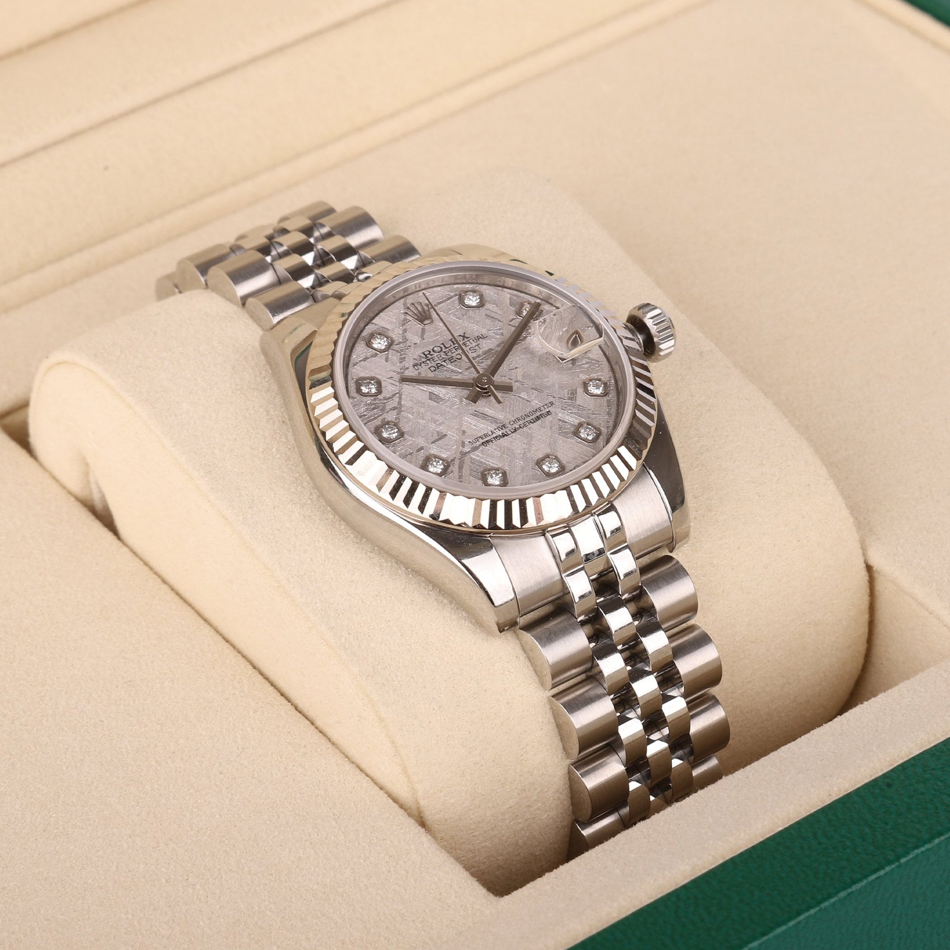 Rolex Datejust 31mm Meteroite Dial Pre-owned Watch in Steel and White Gold