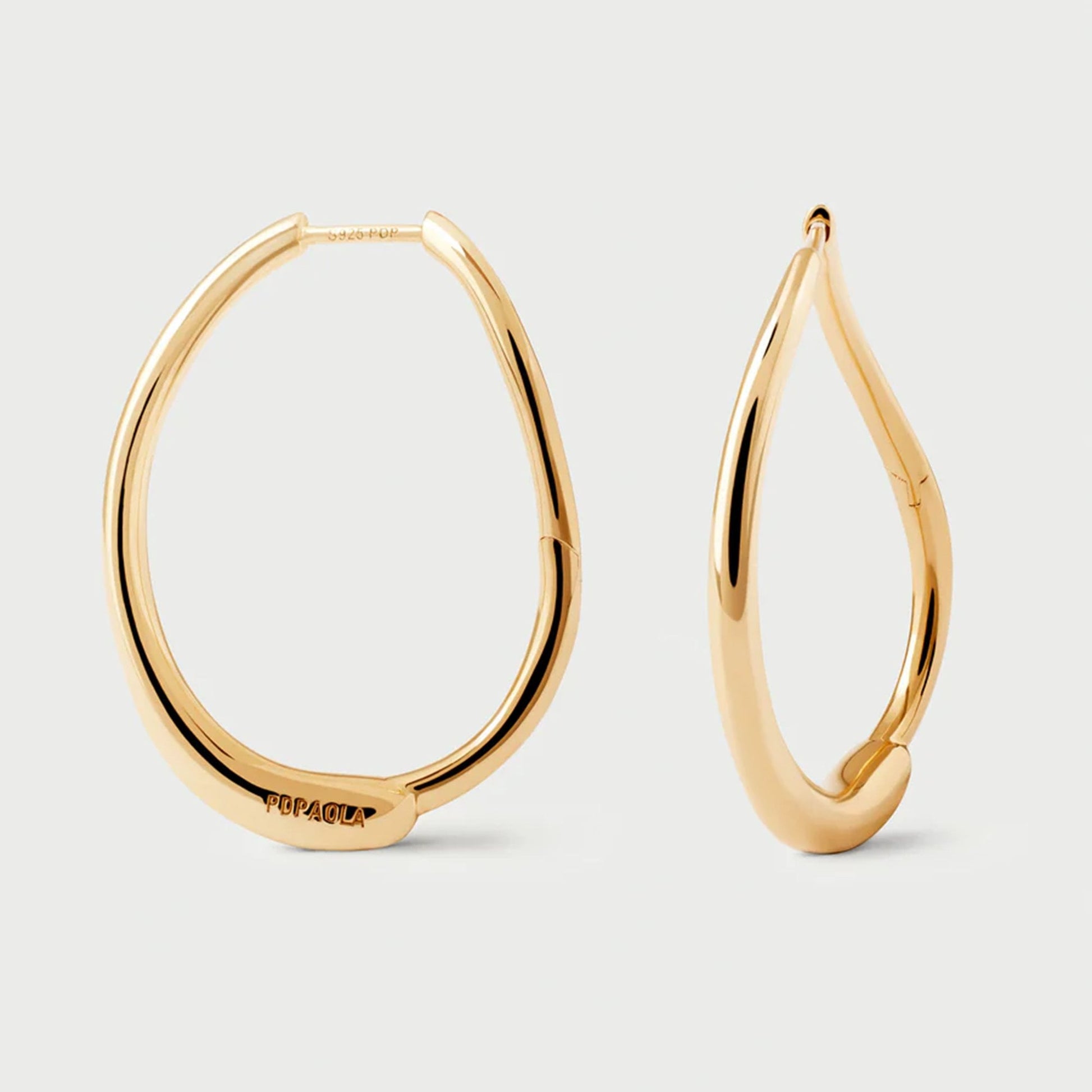 PDPAOLA 18ct Gold Plated Sterling Silver 'Halo' Hoop Earrings