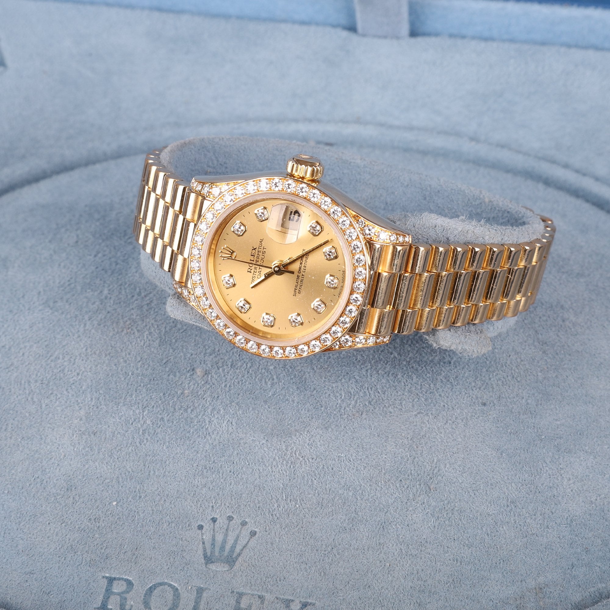 Rolex Datejust Diamond President Pre-owned Watch in 18ct Yellow Gold