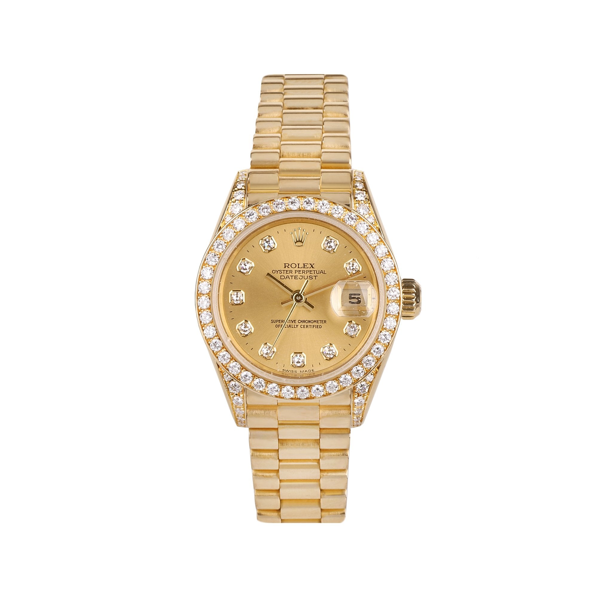 Rolex Datejust Diamond President Pre-owned Watch in 18ct Yellow Gold