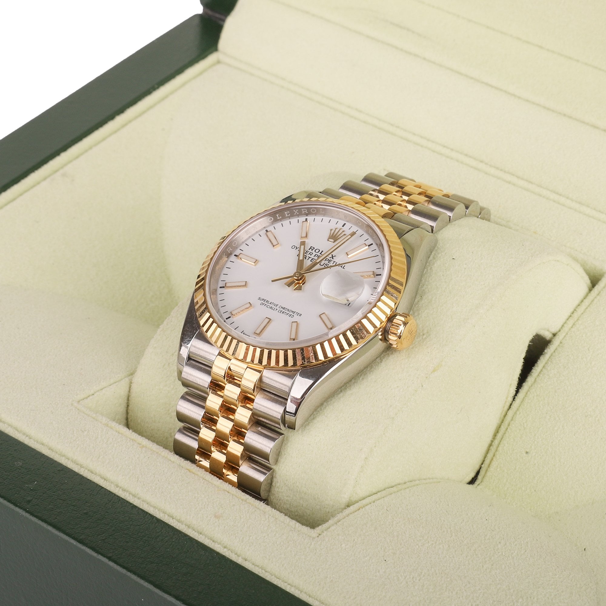Rolex Datejust 36 White Dial Pre-Owned Watch Steel and Yellow Gold