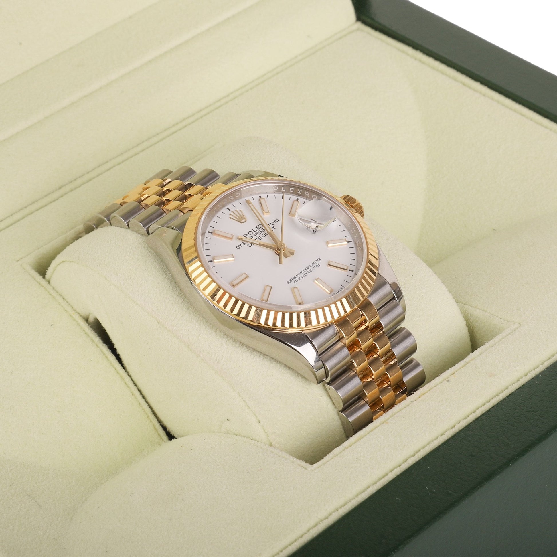 Rolex Datejust 36 White Dial Pre-Owned Watch Steel and Yellow Gold