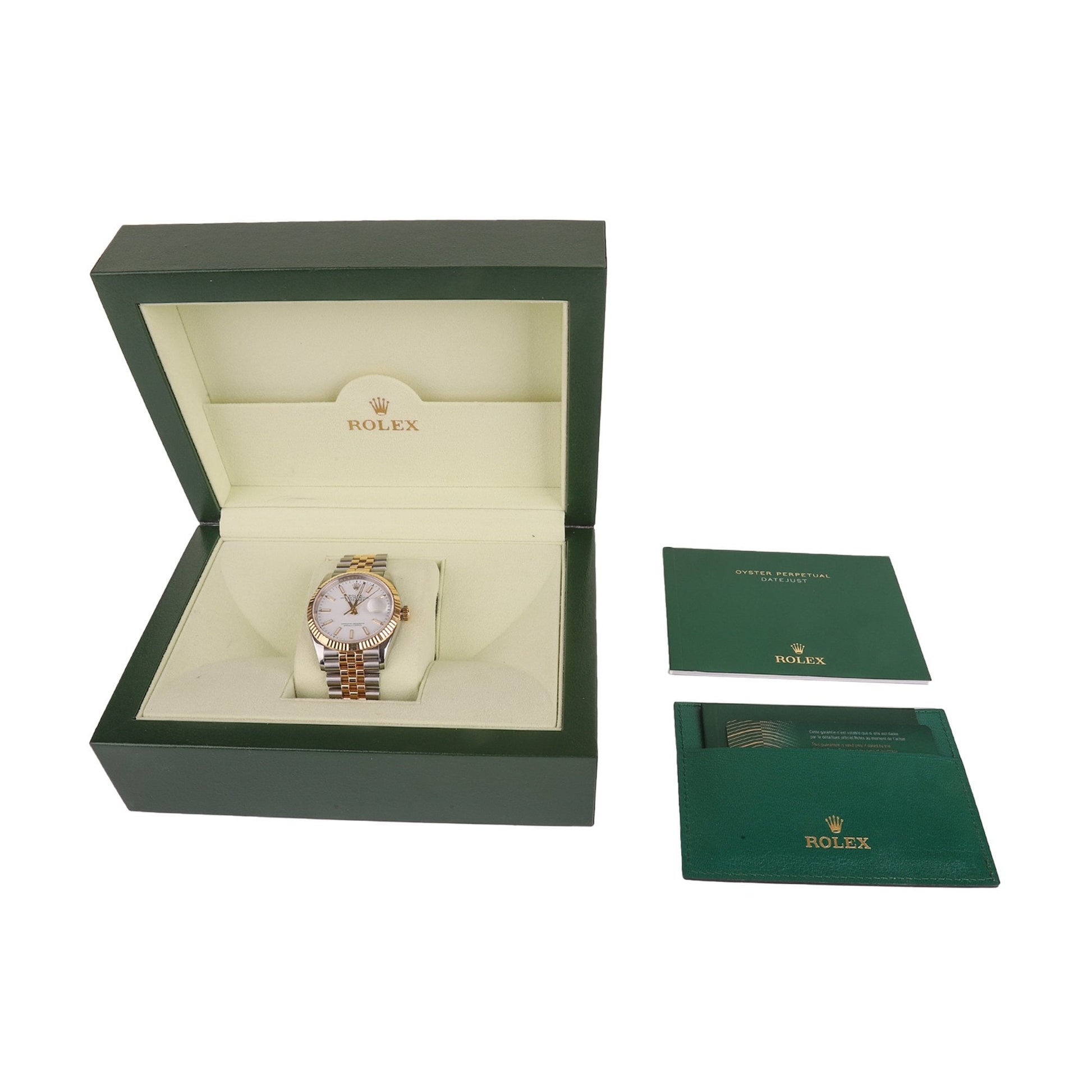 Rolex Datejust 36 White Dial Pre-Owned Watch Steel and Yellow Gold