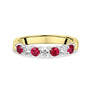 18ct Gold Ruby and Diamond Seven Stone Ring