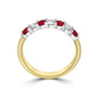 18ct Gold Ruby and Diamond Seven Stone Ring