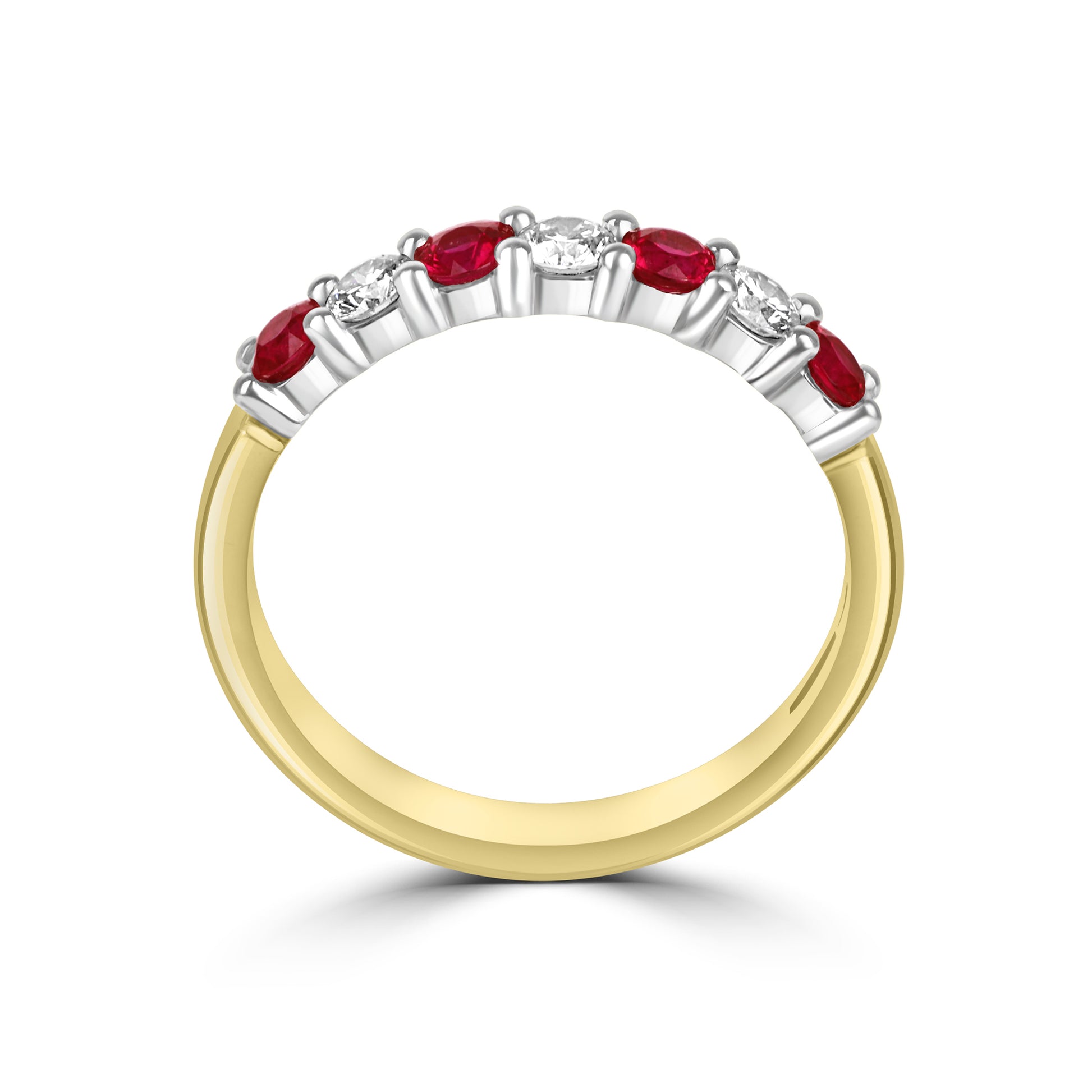18ct Gold Ruby and Diamond Seven Stone Ring