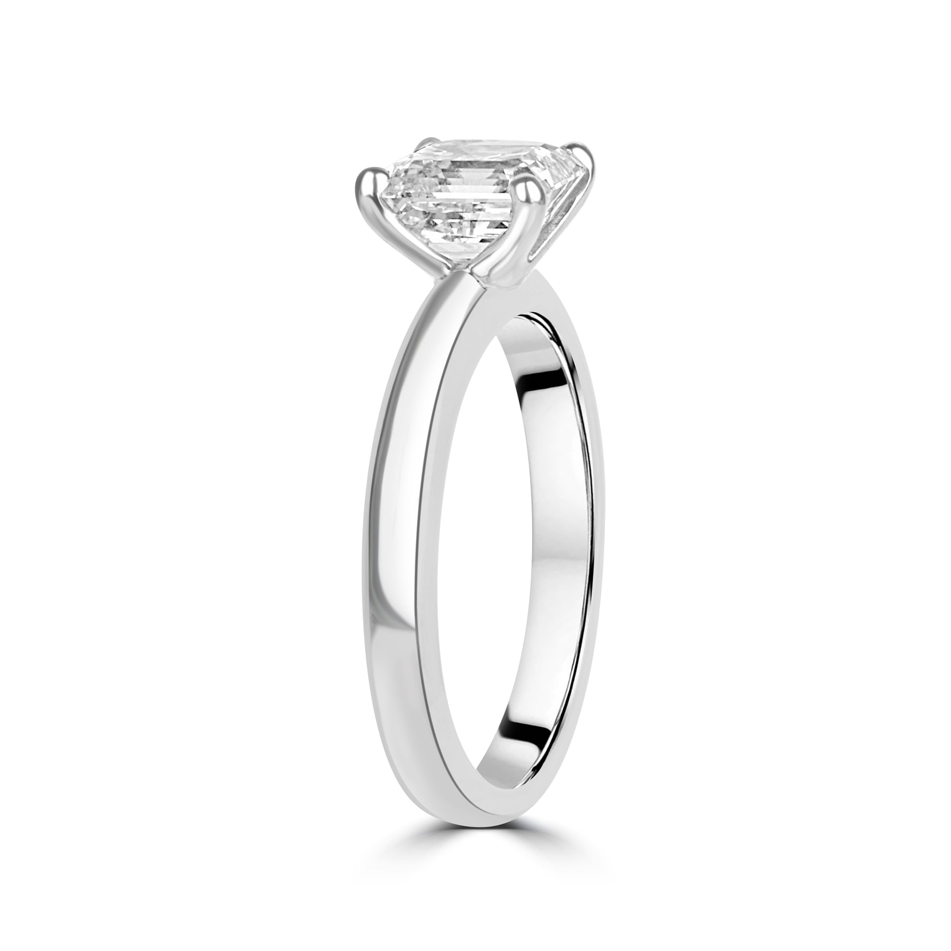 18ct White Gold 1.80ct Asscher Diamond Solitaire Ring