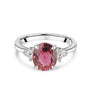 18ct White Gold 2.27ct Pink Tourmaline and Trefoil Set Diamond Ring