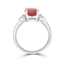 18ct White Gold 2.27ct Pink Tourmaline and Trefoil Set Diamond Ring