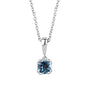 18ct White Gold 4 Split Claw Pendant With Aquamarine and 18" Trace Chain
