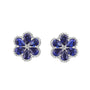 18ct White Gold Blue Sapphire Flower Earrings
