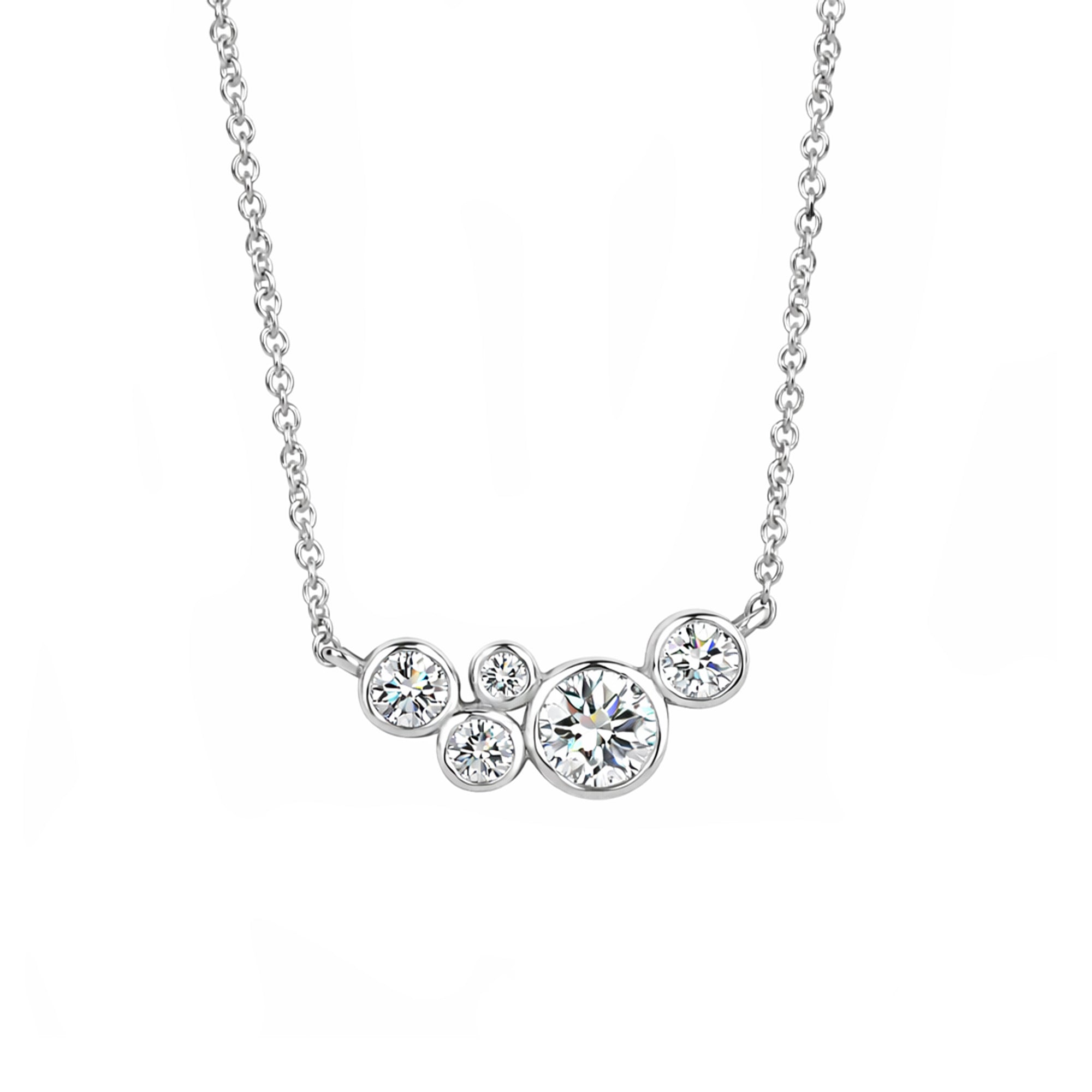 18ct White Gold Diamond Cascata Necklace