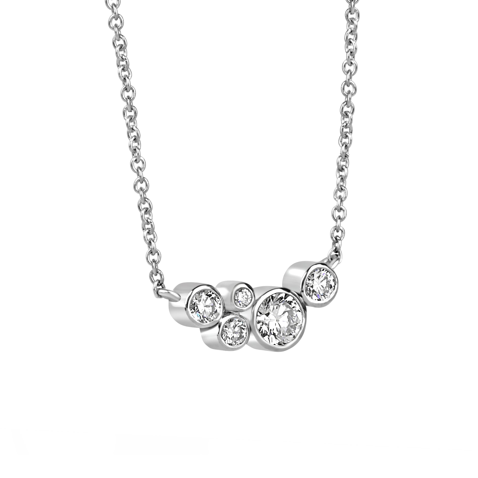 18ct White Gold Diamond Cascata Necklace