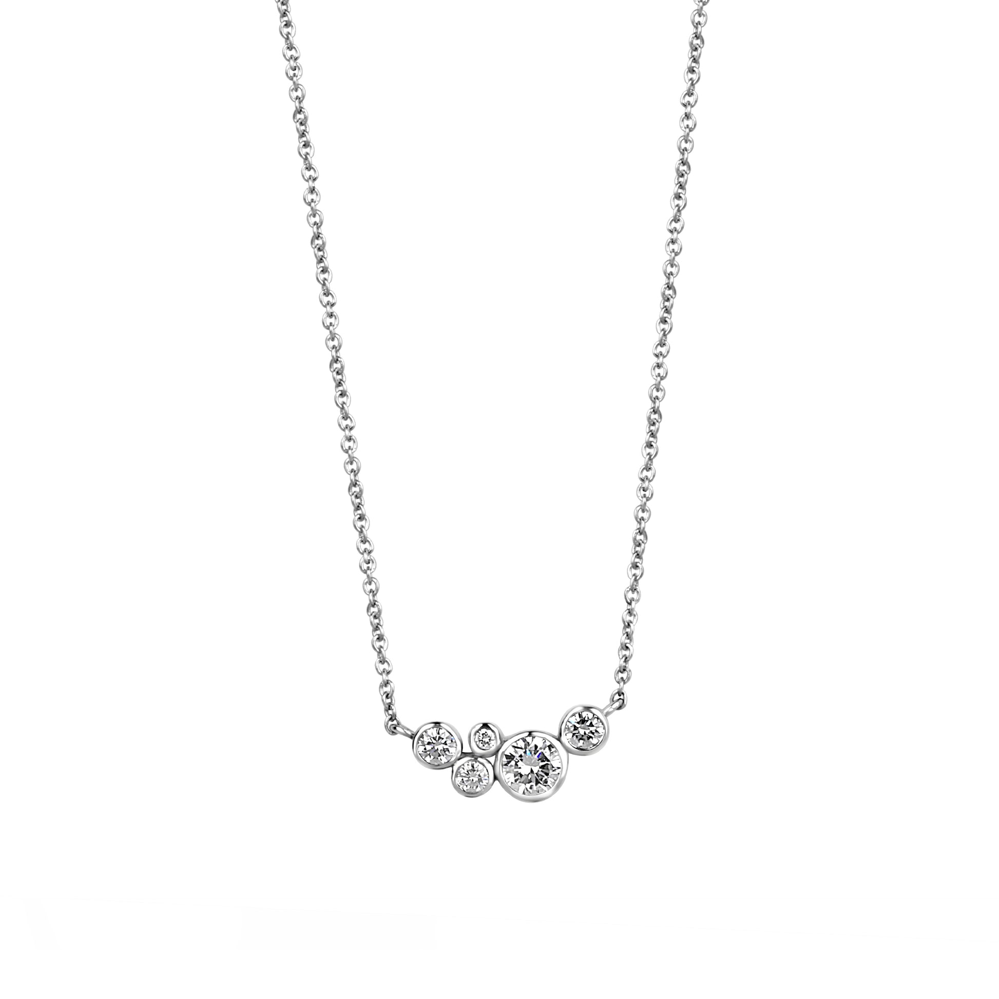 18ct White Gold Diamond Cascata Necklace