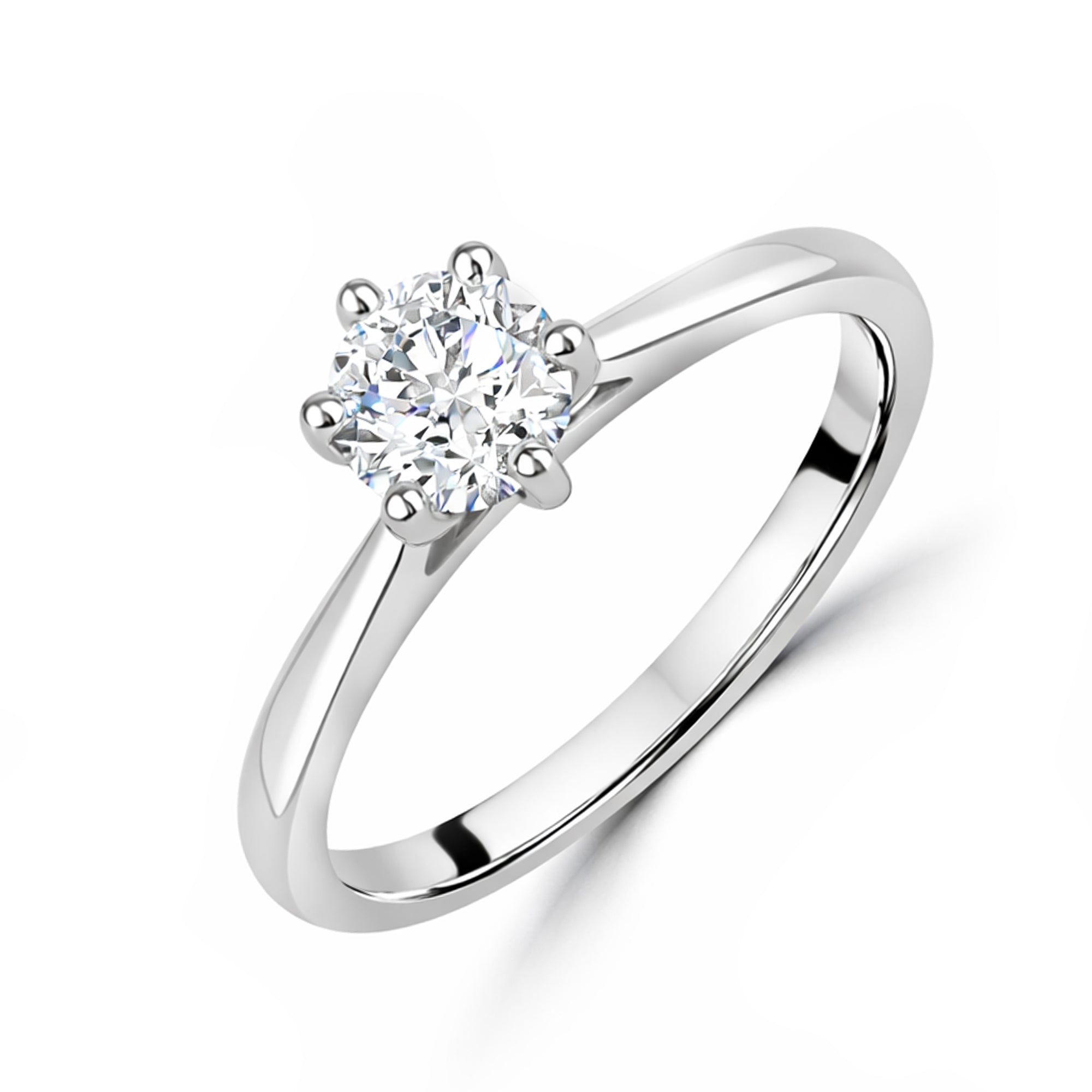 18ct White Gold Engagement Ring 0.67ct RBC GIA Certificated Diamond