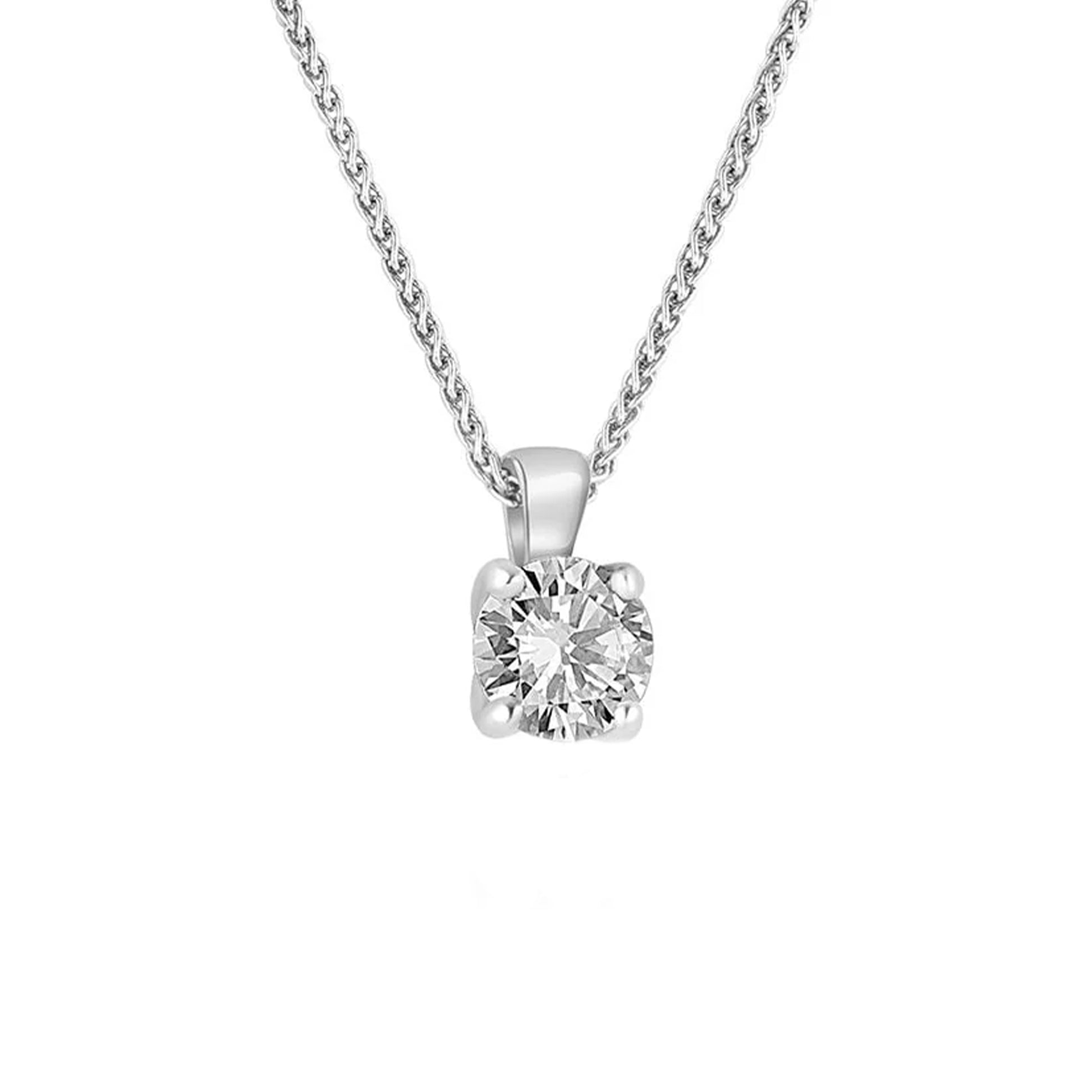 18ct White Gold Natural Diamond Pendant in a Tulip Setting