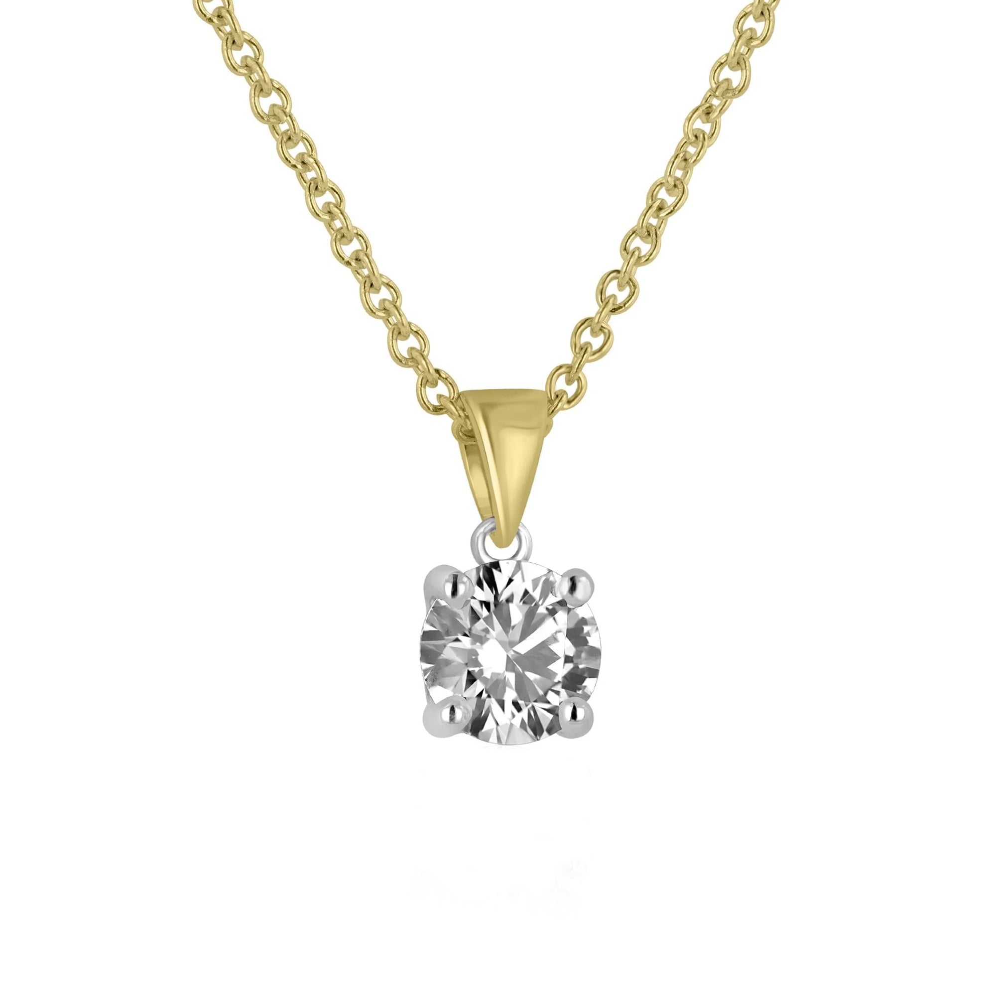 18ct Yellow Gold 1ct Round Brilliant Lab Grown Diamond 'Elizabeth' Necklace