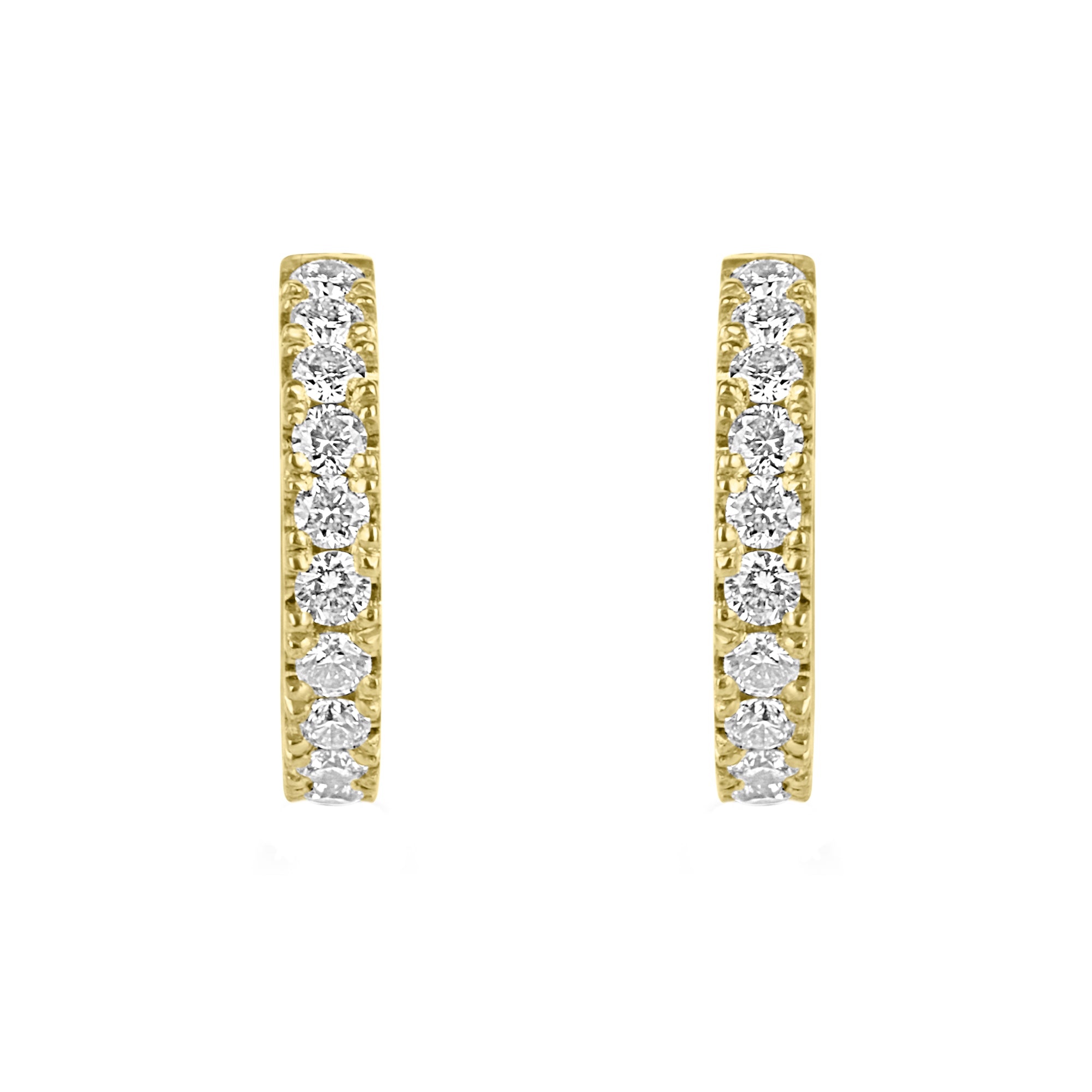18ct Yellow Gold Diamond Huggie Hoop Earrings (Charms Sold Separately)