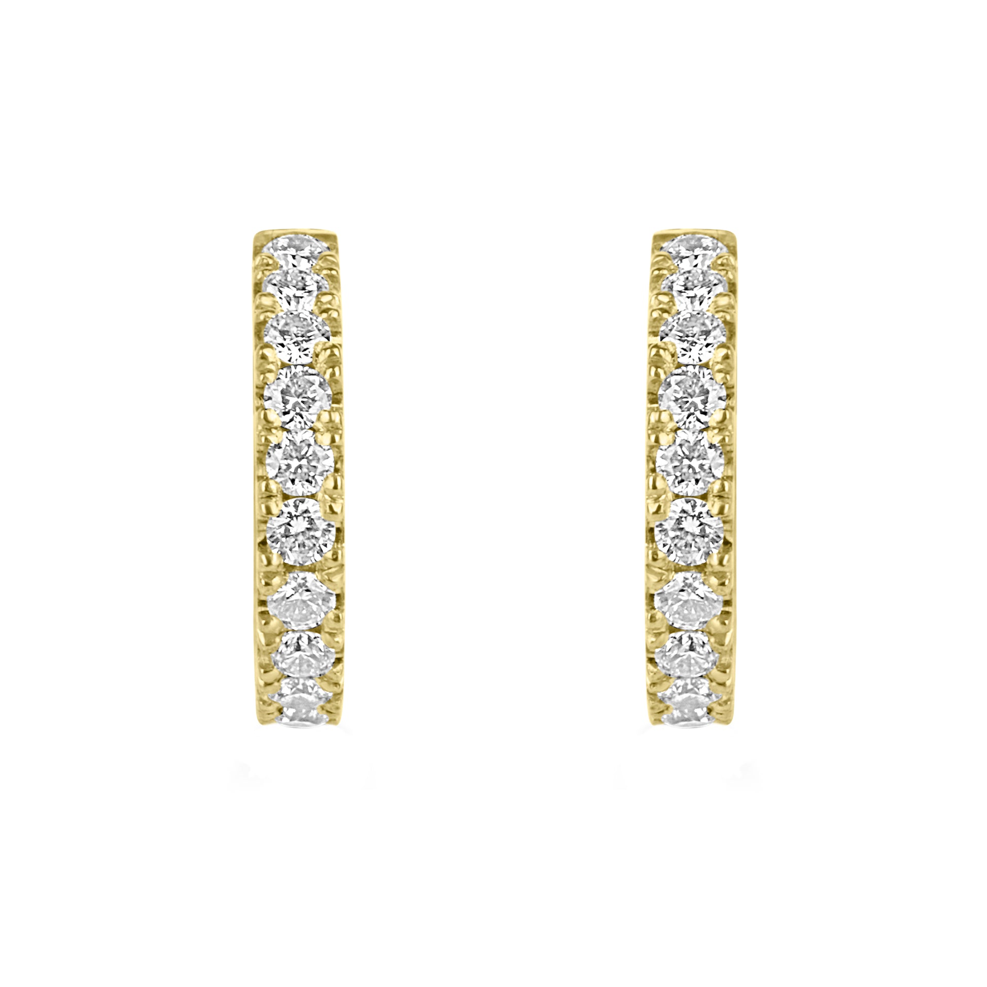 18ct Yellow Gold Diamond Huggie Hoop Earrings (Charms Sold Separately)