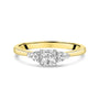 18ct Yellow Gold Engagement Ring With a Half Carat Cushion Diamond And Two Pear Cut Diamonds