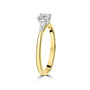 18ct Yellow Gold Engagement Ring With a Half Carat Cushion Diamond And Two Pear Cut Diamonds