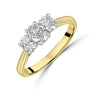 18ct Yellow Gold Platinum Three Stone Oval Diamond Ring