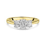 18ct Yellow Gold Platinum Three Stone Oval Diamond Ring