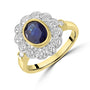 18ct Yellow Gold Sapphire and Diamond Ring