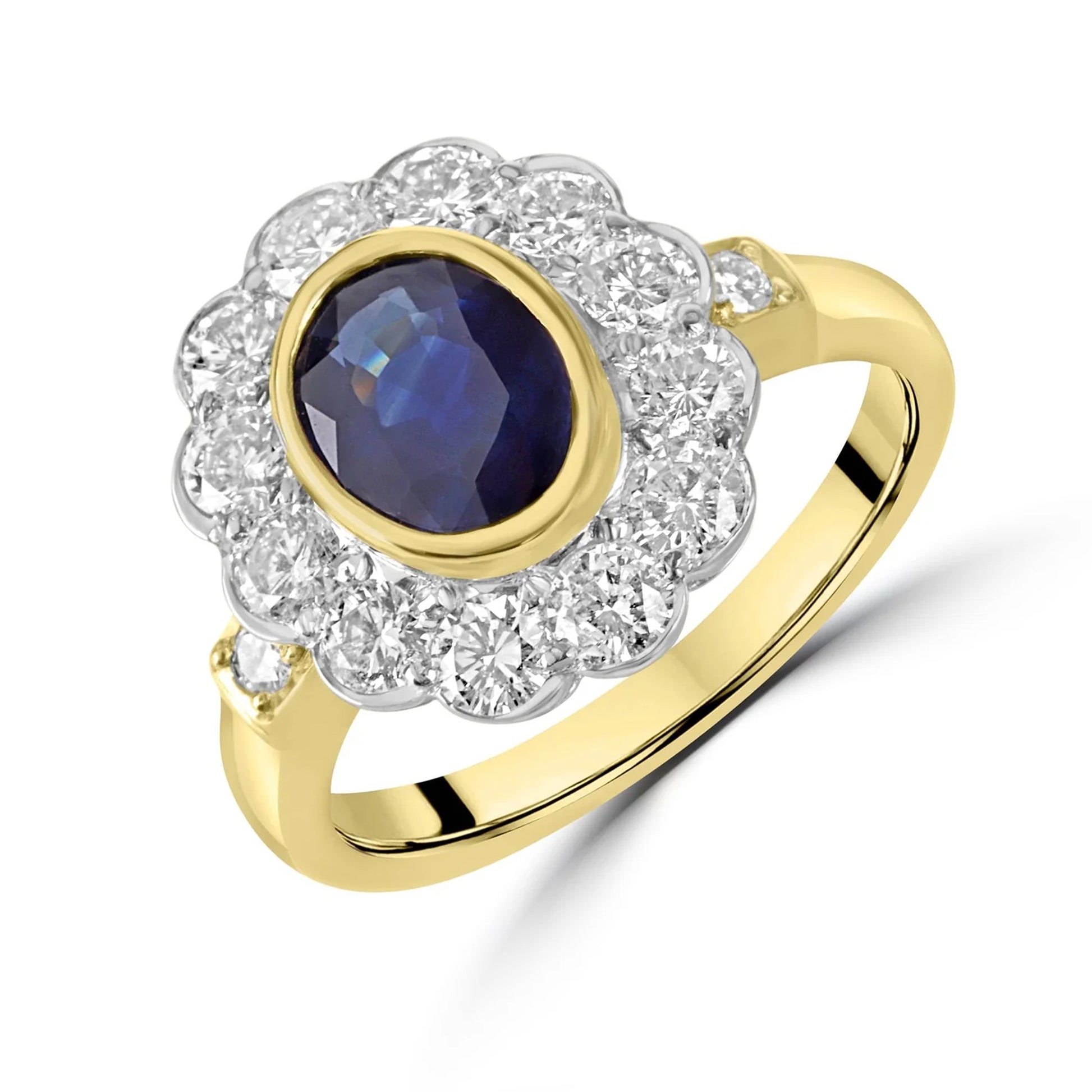 18ct Yellow Gold Sapphire and Diamond Ring