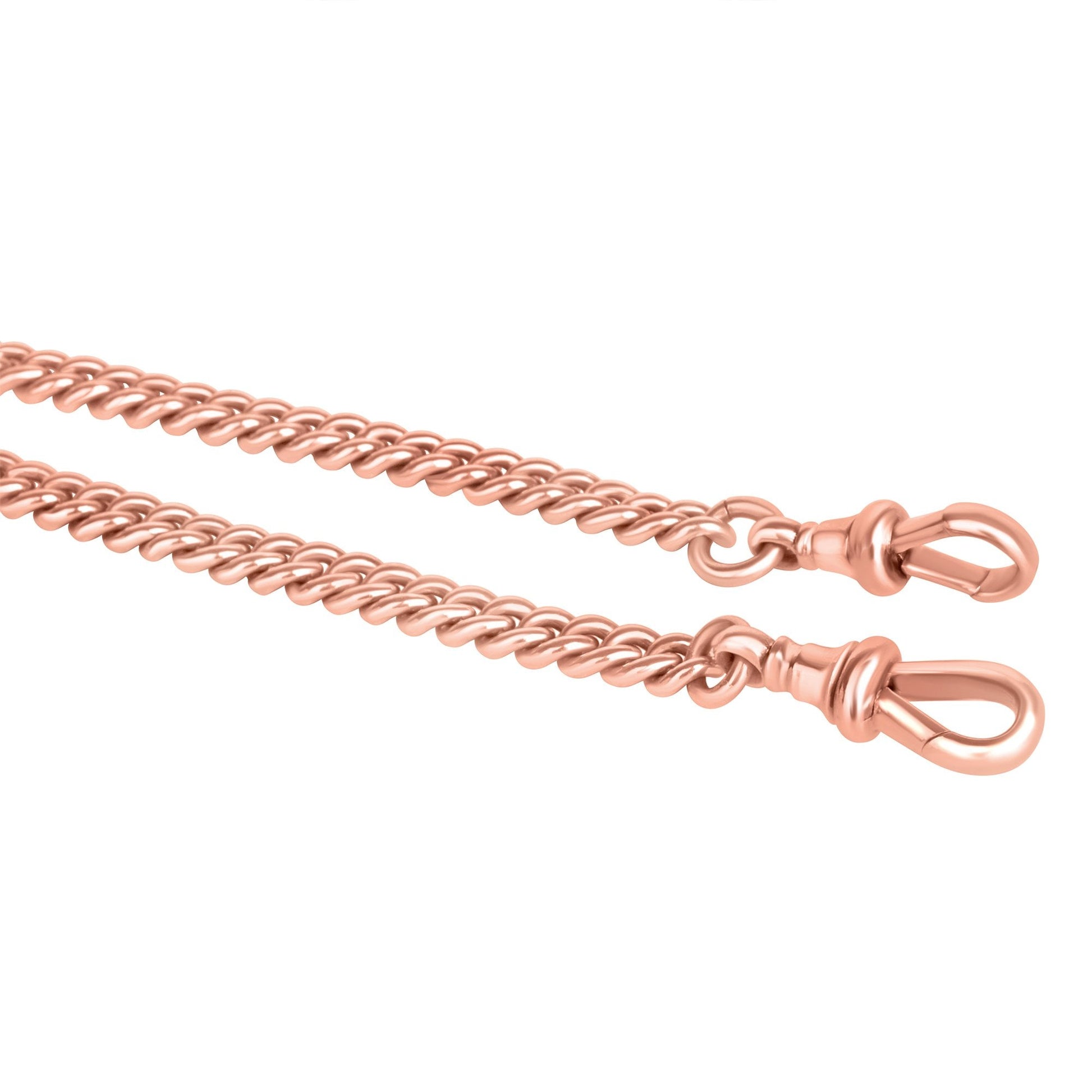 18ct French Rose Gold 15" Curb Chain With Tbar