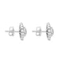 18ct White Gold Oval Sapphire and Diamond Stud Earrings