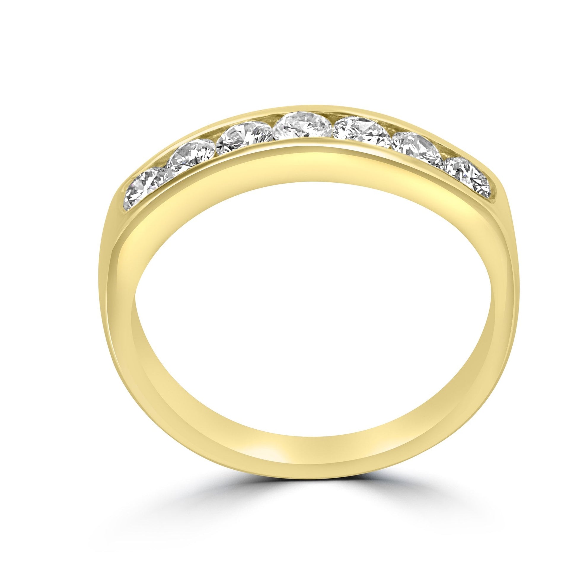 18ct Yellow Gold Circa 0.75ct Seven Stone Round Diamond Band Ring