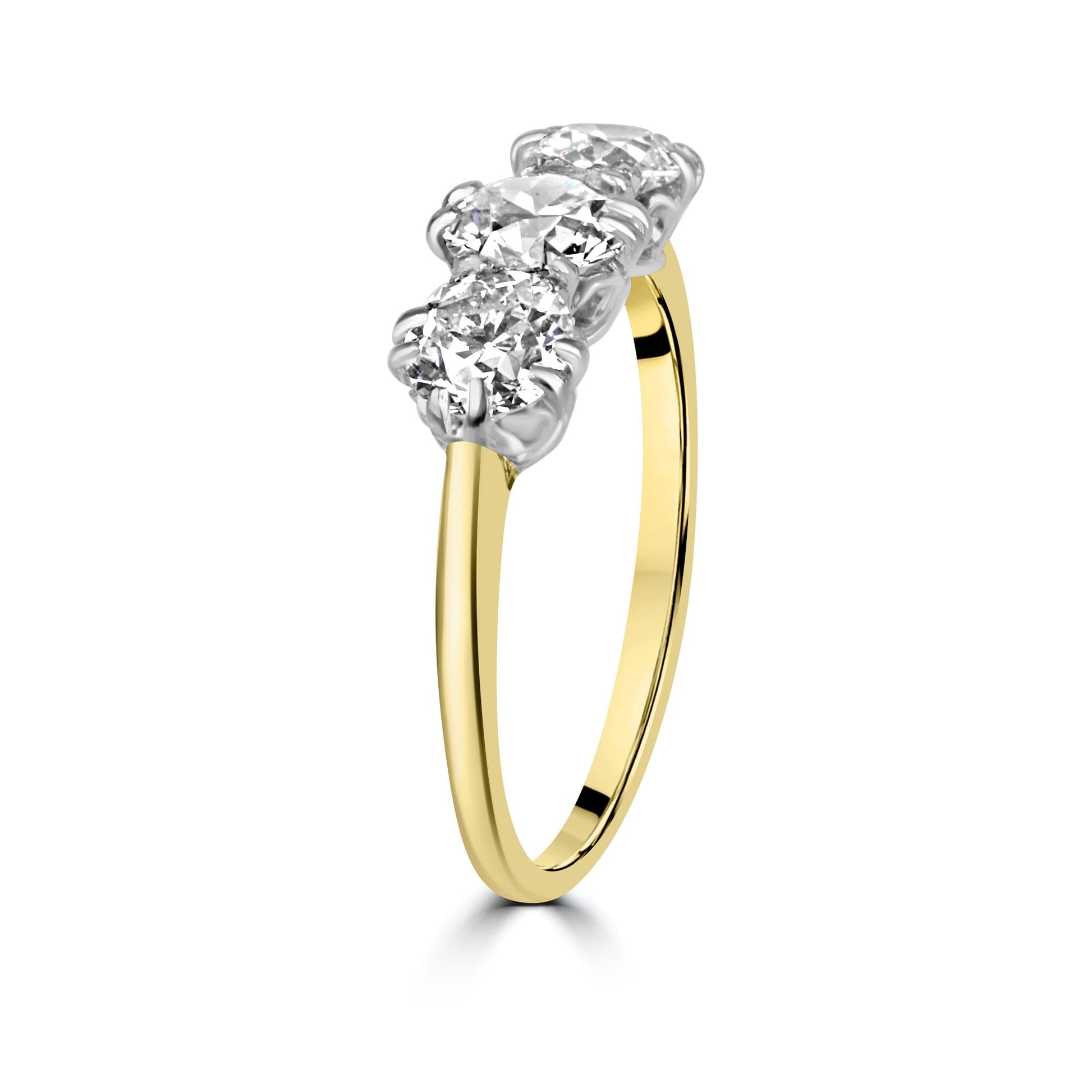 18ct Yellow Gold Circa 1.75ct Total Three Stone Diamond Pre-owned Ring