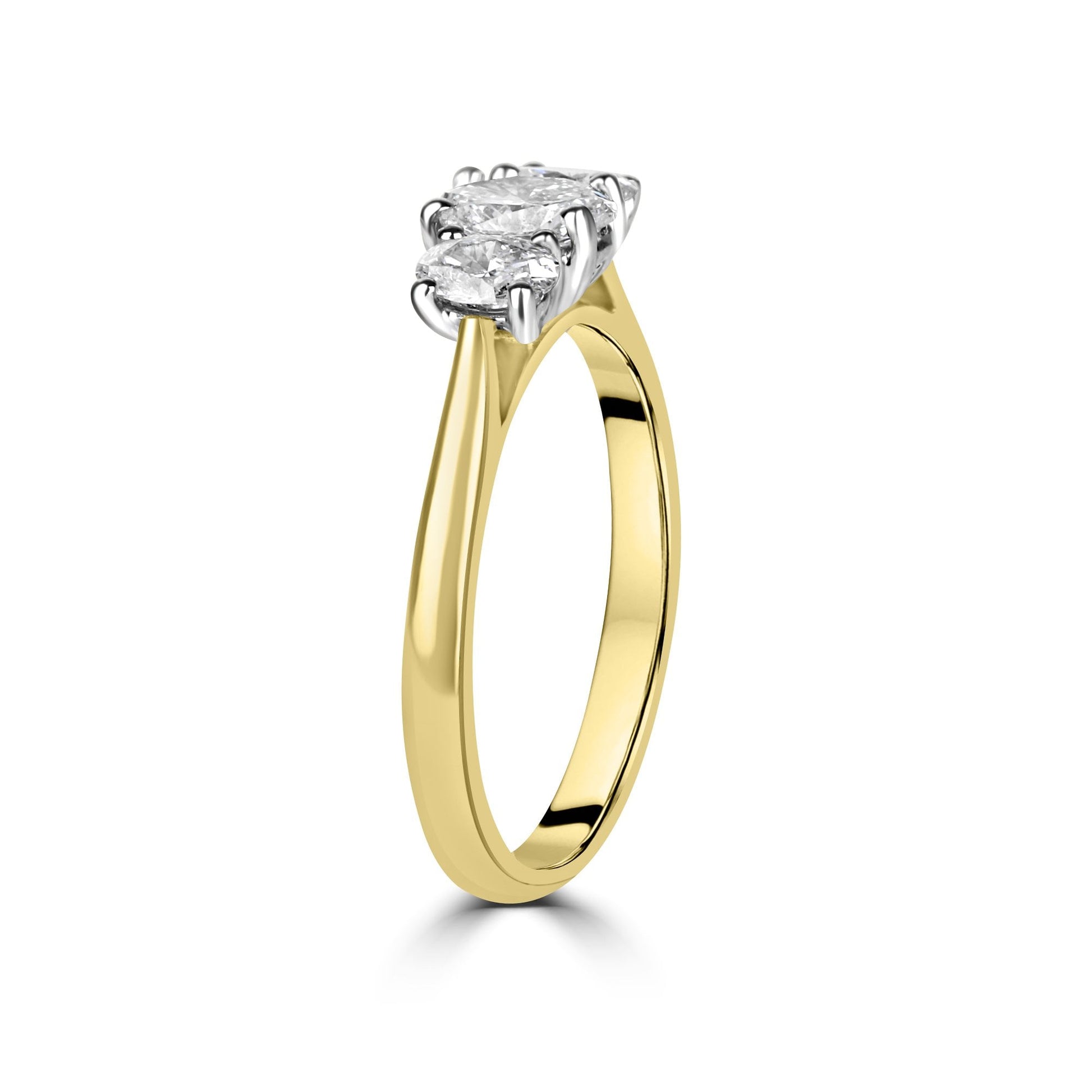 18ct Yellow Gold GIA Certified Three Stone Diamond Ring 0.50ct