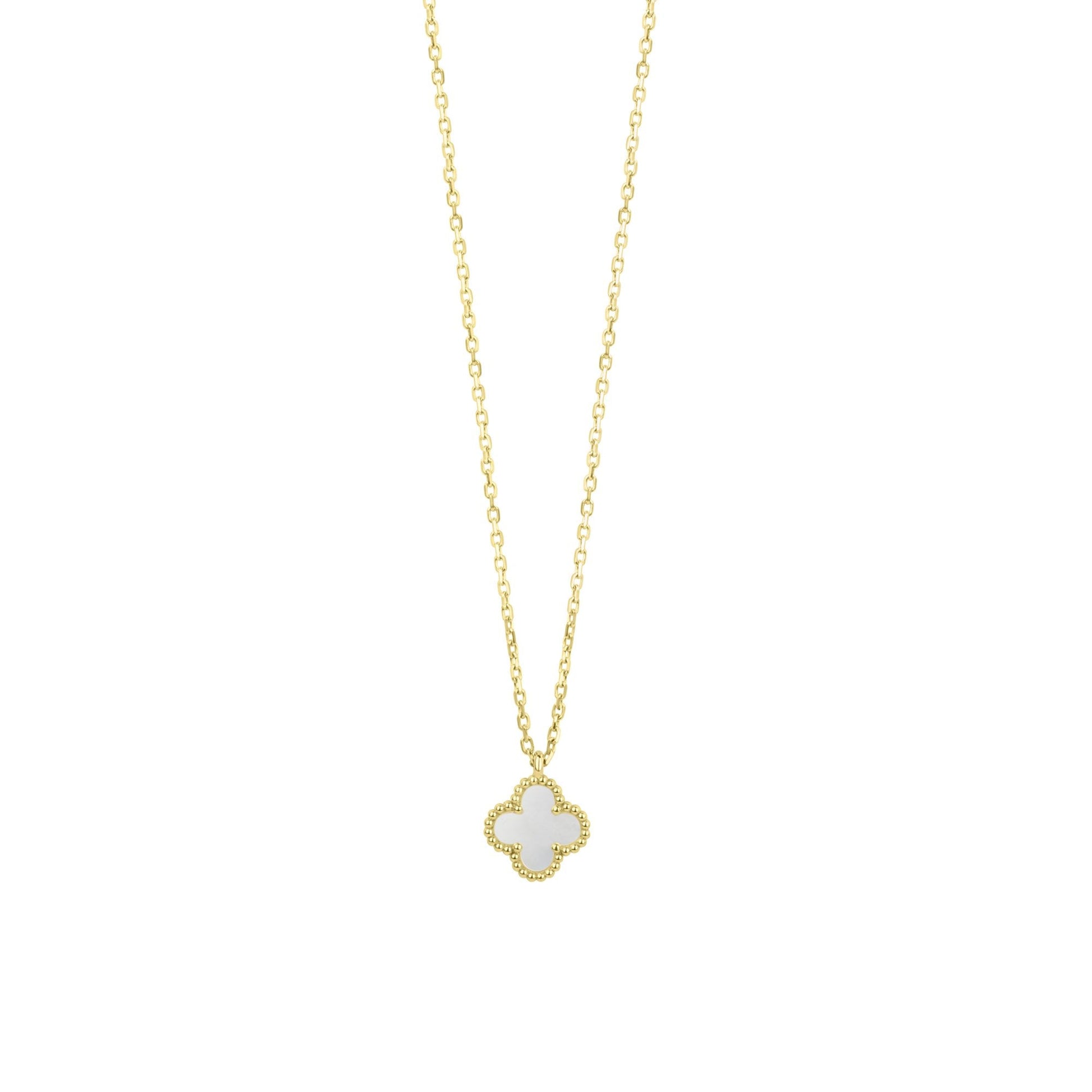 18ct Yellow Gold Mother Of Pearl Clover Pendant