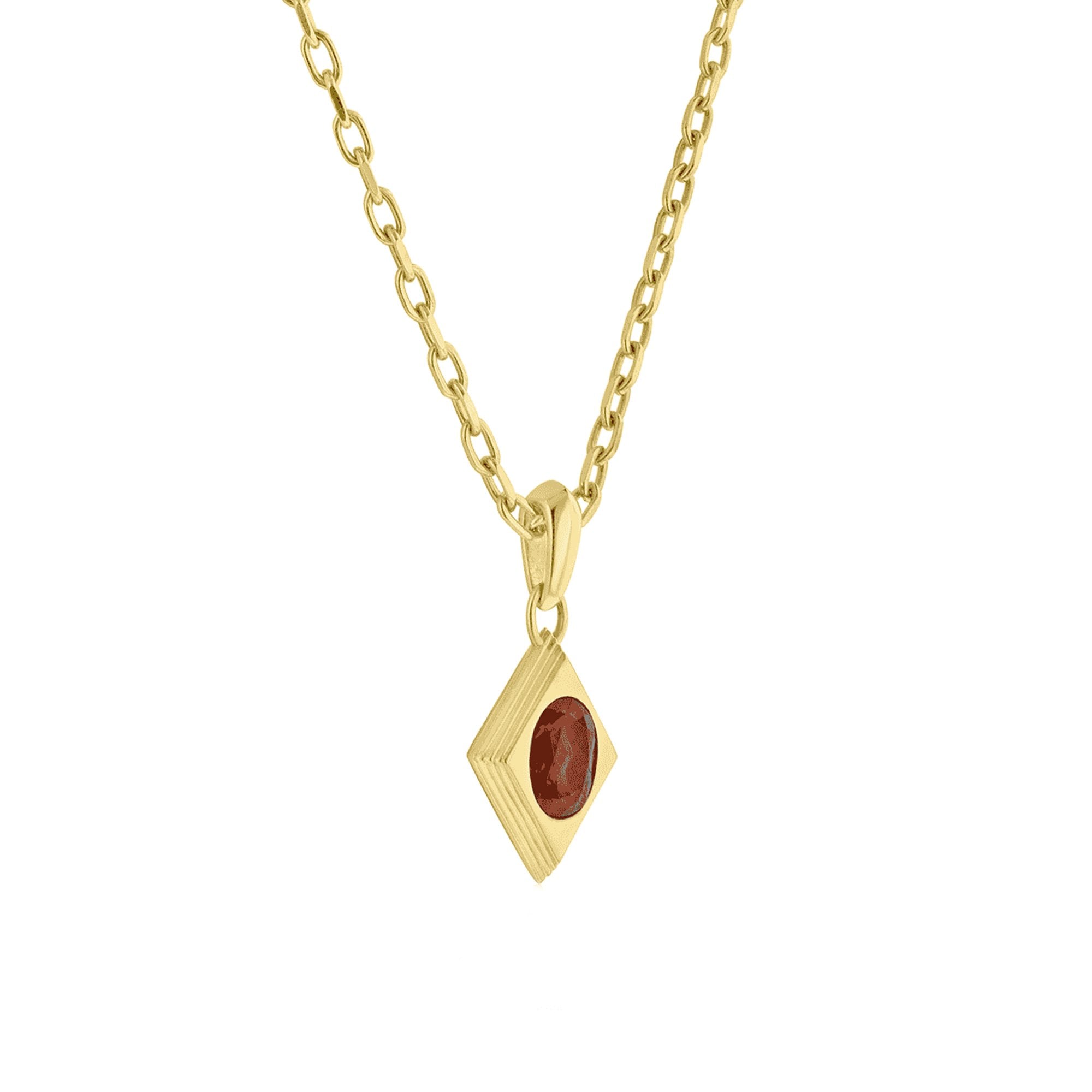 18ct Yellow Gold Oval Shaped Flush Set Red Spinel Pendant
