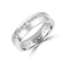 18ct White Gold Band Ring with Diagonal Full Channel Set Diamonds 0.75ct Total