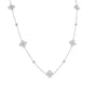 18ct White Gold Necklace With Five Diamond Set Flowers Spaced on The Chain